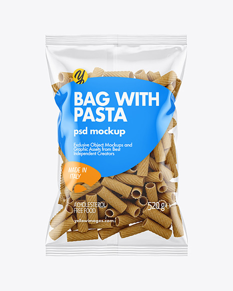 Whole Wheat Tortiglioni Pasta Bag Mockup