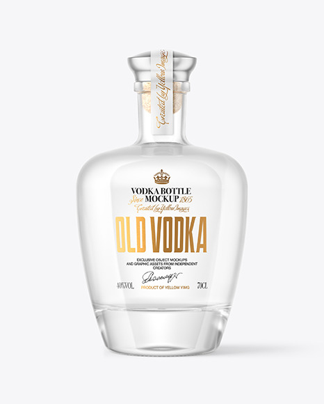Clear Glass Vodka Bottle Mockup