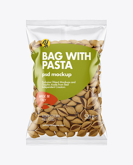 Whole Wheat Conchiglie Pasta Bag Mockup