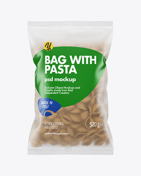 Whole Wheat Conchiglie Pasta Frosted Bag Mockup