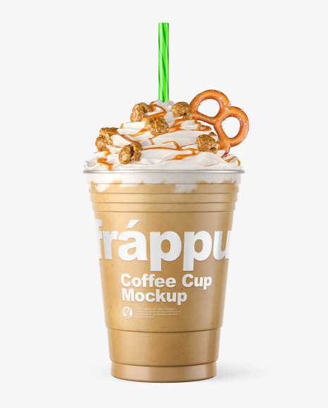 Coffee Cup Topped with Popcorn & Pretzel Mockup