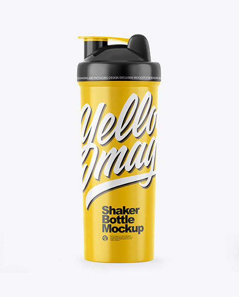 Glossy Shaker Bottle Mockup - Front View