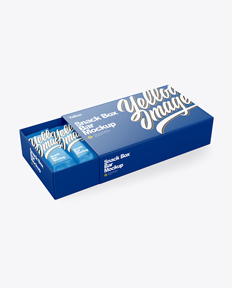 Paper Box with Snack Bars Mockup