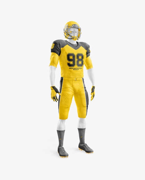 American Football Kit Mockup with Mannequin – Half Side View