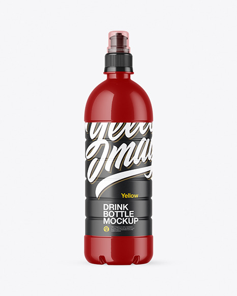Glossy Bottle with Sport Cap Mockup