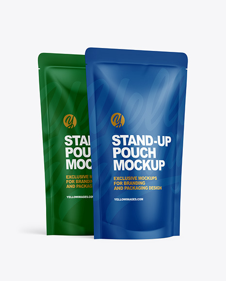 Two Matte Stand-up Pouches Mockup