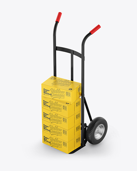 Hand Truck With Boxes Mockup