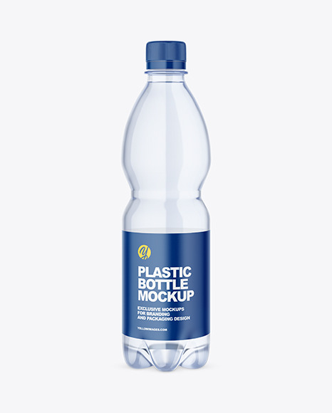 Blue Plastic Water Bottle Mockup