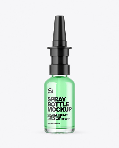 Clear Glass Nasal Spray Bottle Mockup