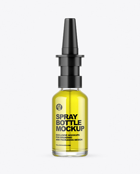 Clear Glass Nasal Spray Bottle Mockup