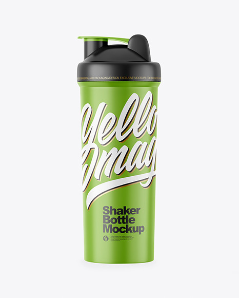 Matte Shaker Bottle Mockup - Front View