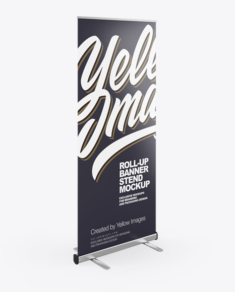Roll-up Banner Stand Mockup - Halfside View