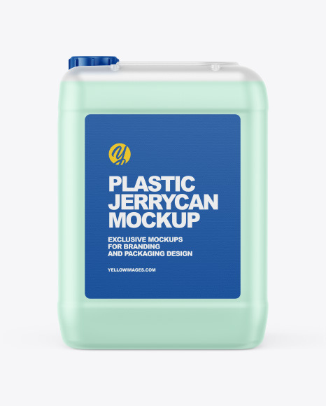 Plastic Jerrycan with Liquid Mockup