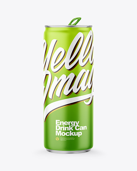 Metallic Drink Can With Matte Finish Mockup