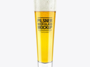 Pilsner Beer Glass Mockup