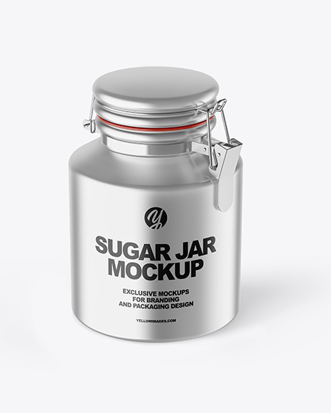 Matte Metallic Sugar Jar Mockup