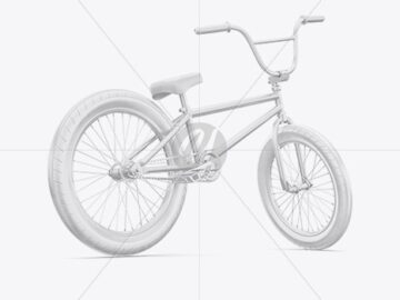 BMX Bicycle Mockup - Back Half Side View