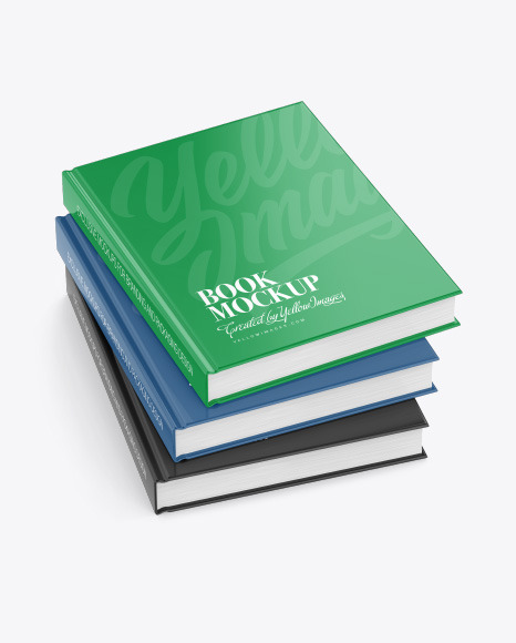 Hardcover Books w/ Glossy Cover Mockup