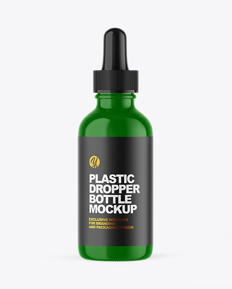 Glossy Plastic Dropper Bottle Mockup
