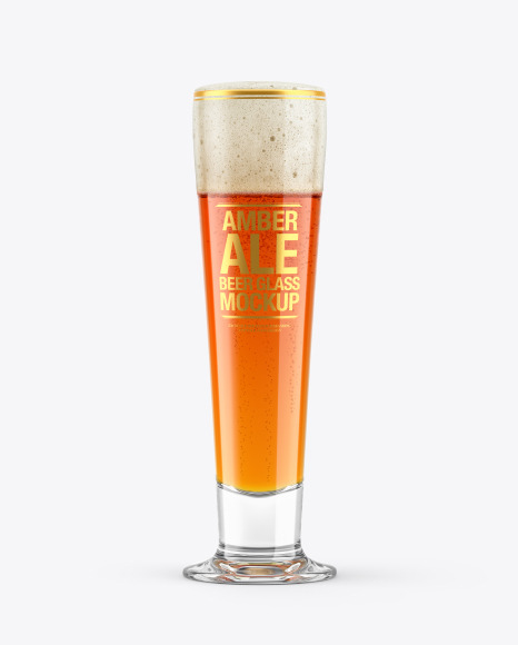 Amber Ale Beer Glass Mockup