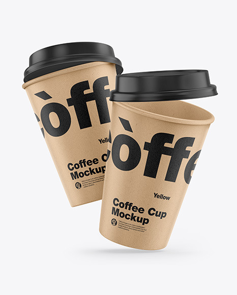 Kraft Coffee Cups Mockup