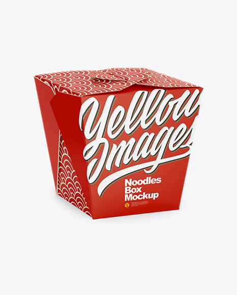 Matte Paper Noodles Box Mockup - Half Side View (High Angle Shot)
