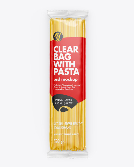 Clear Bag With Pasta Mockup