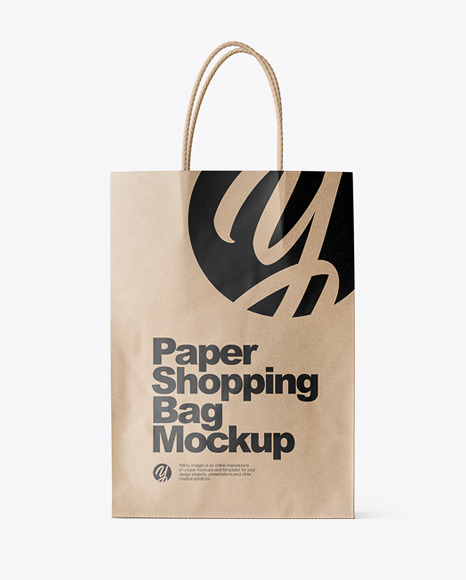 Kraft Paper Shopping Bag Mockup - Front View
