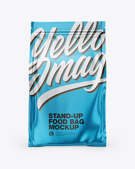Metallic Stand-Up Bag Mockup - Front View