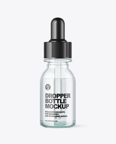 Blue Glass Dropper Bottle Mockup