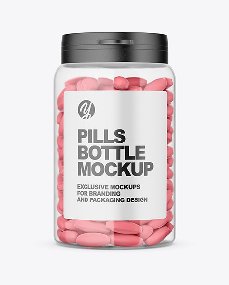 Clear Pills Bottle Mockup
