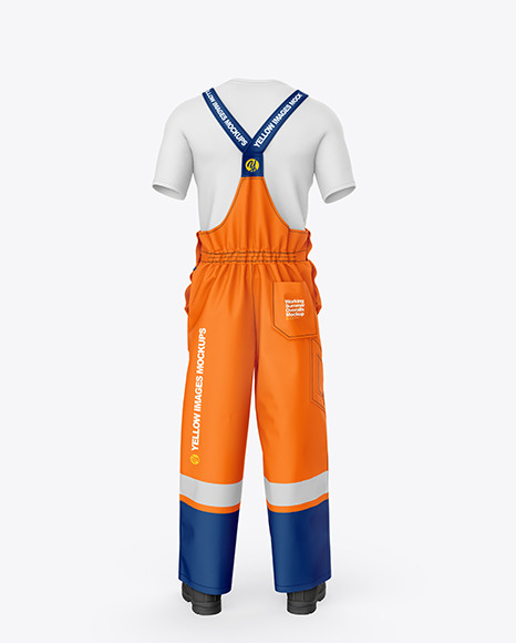 Working Summer Overalls Mockup – Back View