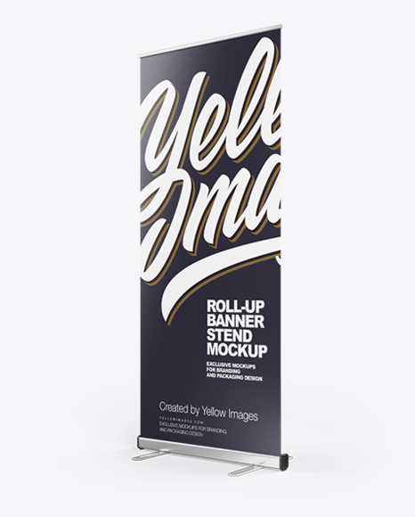 Roll-up Banner Stand Mockup - Right Halfside View