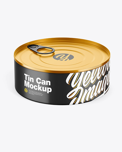 Metallic Tin Can w/ Matte Finish Mockup