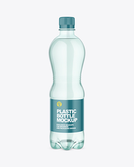 Green Plastic Water Bottle Mockup