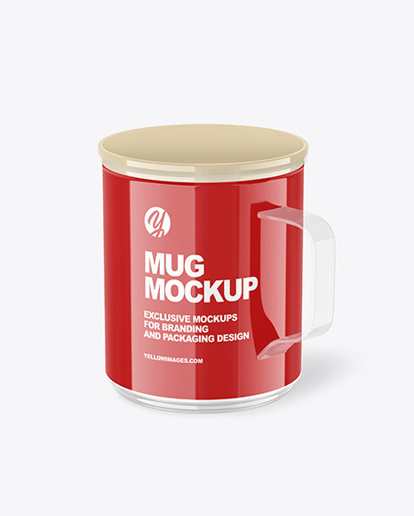 Glossy Plastic Mug Mockup