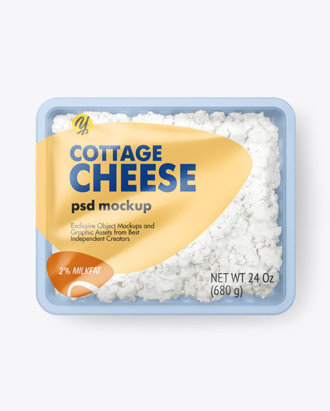 Plastic Tray With Cottage Cheese Mockup