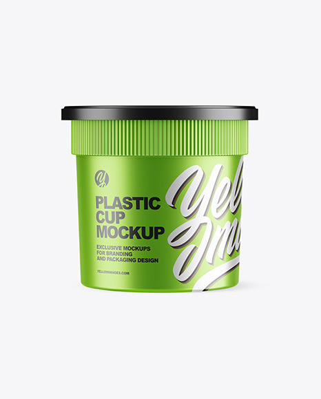 Metallized Plastic Cup Mockup