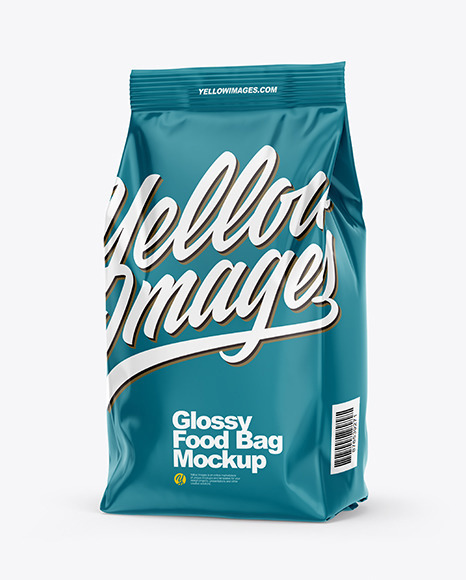 Glossy Food Bag Mockup –  Half Side View