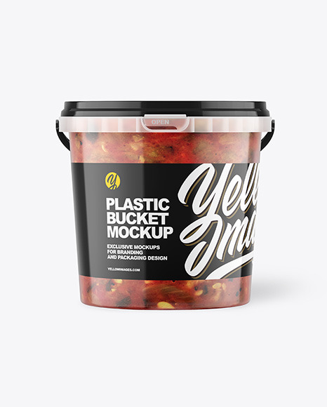 Plastic Bucket with Sauce Mockup