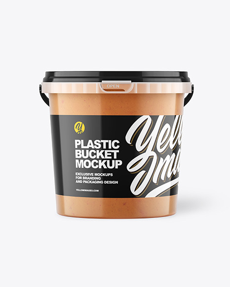 Plastic Bucket with Sauce Mockup