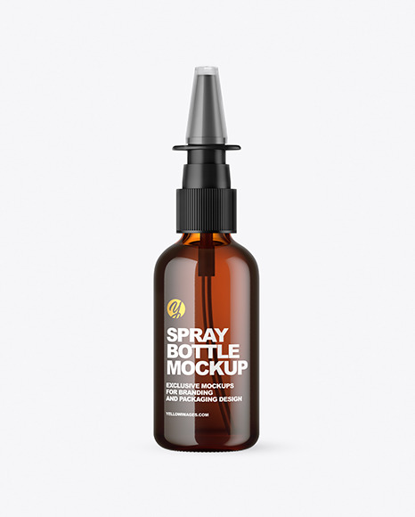 Amber Glass Nasal Spray Bottle Mockup