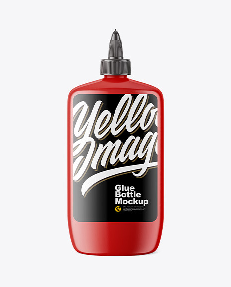 Glossy Glue Bottle Mockup