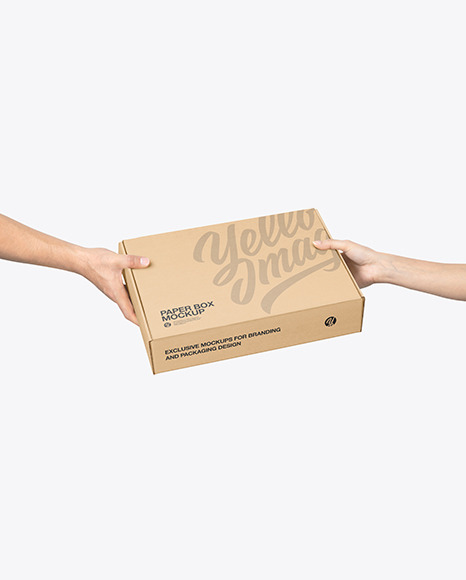 Mailing Box in Hands Mockup