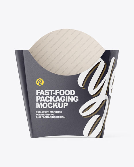 Matte Paper Medium Size Fast-Food Packaging Mockup - Front View