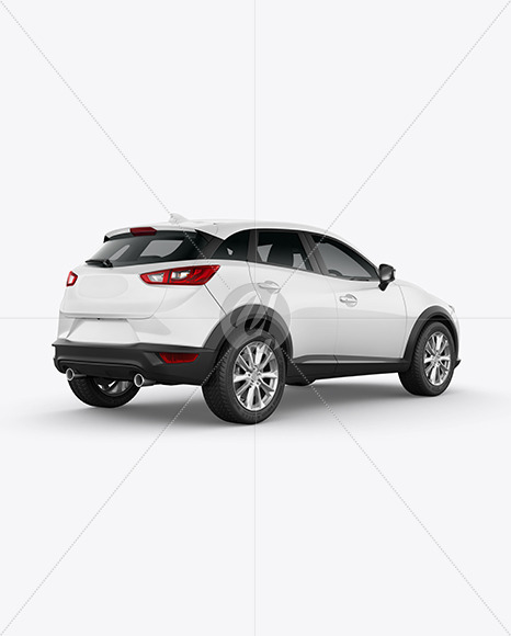 Compact Crossover SUV Mockup - Back Half Side View