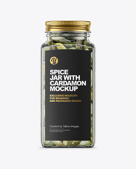 Spice Jar with Cardamon Mockup