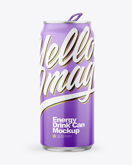 Metallic Drink Can With Glossy Finish Mockup