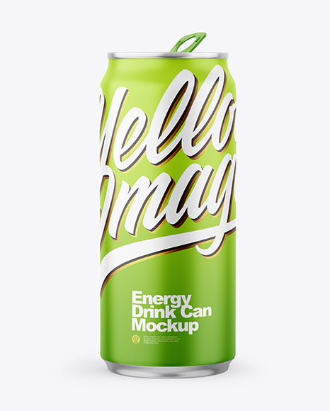 Metallic Drink Can With Matte Finish Mockup