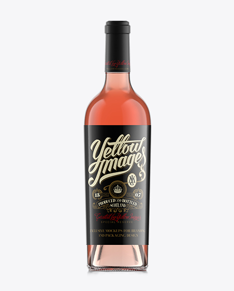 75cl Aleka Flint Glass Bottle W/ Rose Wine Mockup